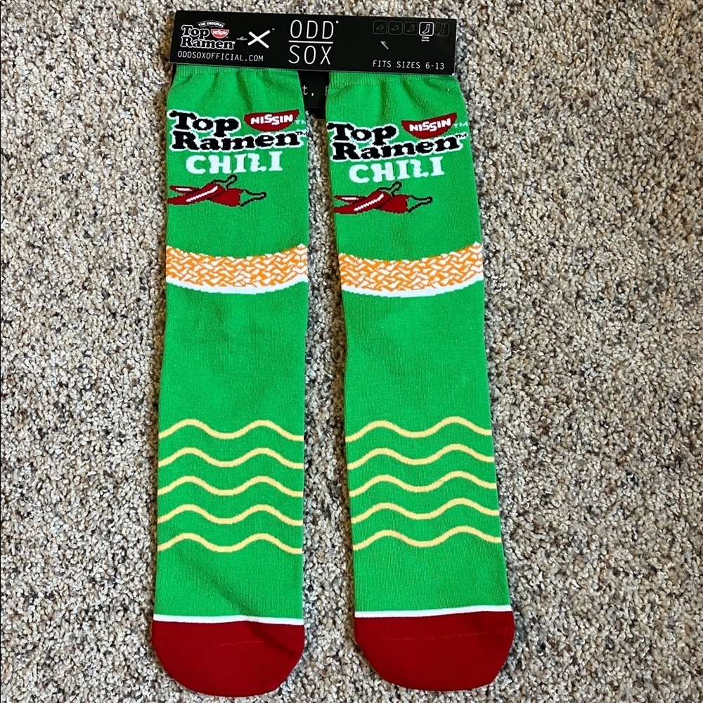 ODD SOX Top Ramen Men Socks Size 6-13 1 Pair NWT